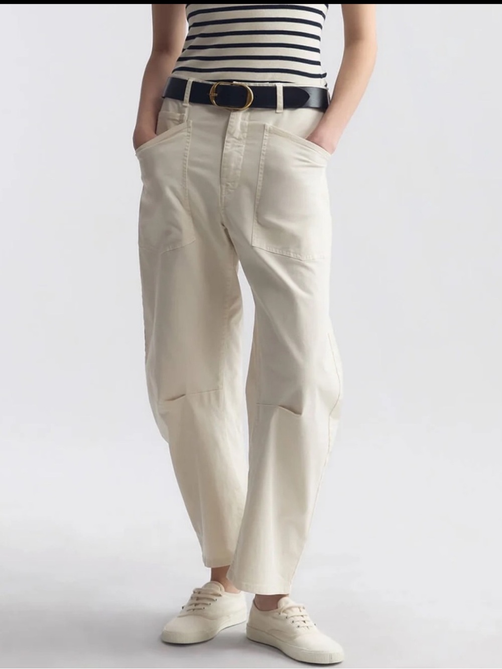 Nili Lotan Shon Cotton Blend Pants Stone Ivory Size 4